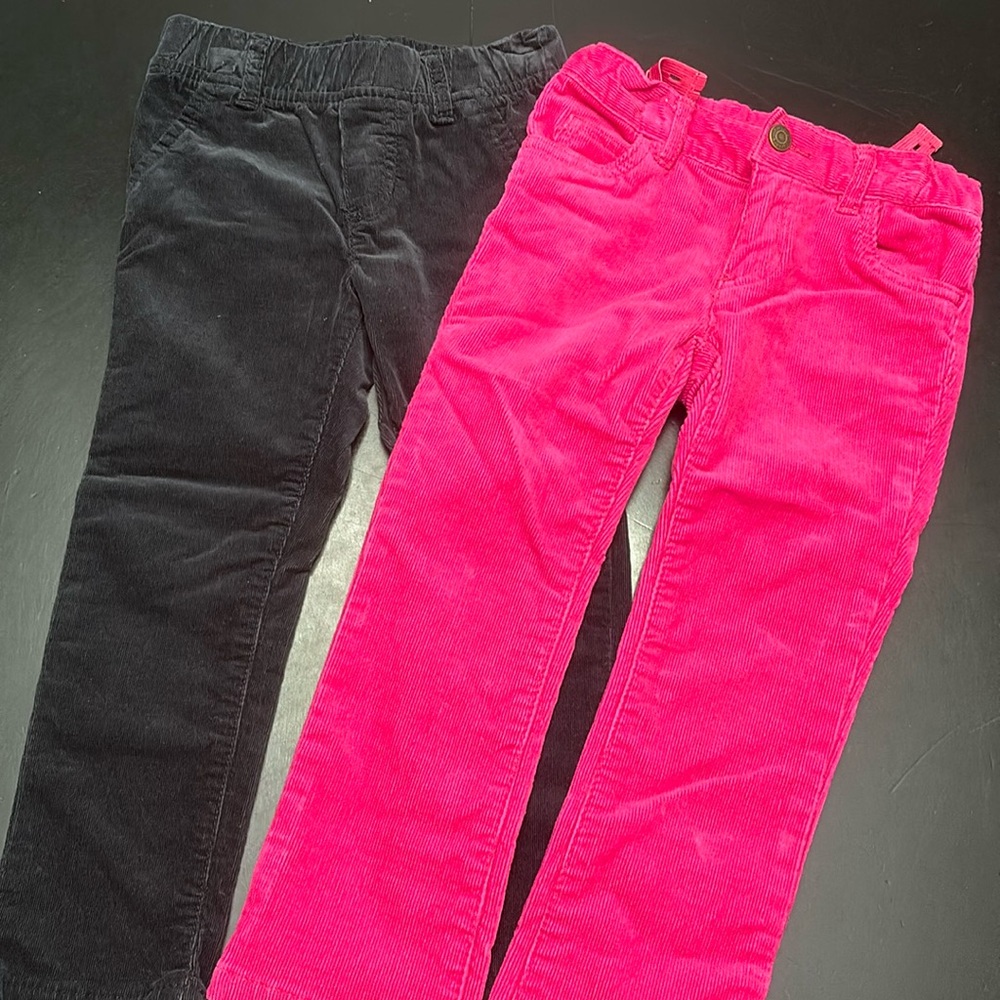 Carters corduroy pants size 4T Black pair and Pink pair
